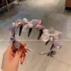 Faixa de Cabelo com Laço de Renda e Pérolas Design Francês 2025 Nova Presilha de Cabelo com Strass Faixa para Cabelo Pacote de Cabelo Feminino