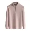 Sudadera de Otoño de Manga Larga con Cuello Alto para Hombres y Mujeres, Top de Color Sólido con Media Cremallera, Ropa de Otoño de Moda al por Mayor