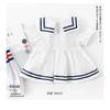 Vestido nuevo de verano para bebé 6 niña de bebé Estilo marino falda jk algodón puro lindo estilo occidental 9 ropa de manga tres cuartos