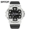 Reloj SANDA para estudiantes, doble pantalla, textura de mezclilla, reloj electrónico multifuncional, reloj electrónico deportivo impermeable transfronterizo