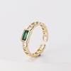Anel de Zircônia Esmeralda Nicho Design de Joias Senso Transfronteiriço Novo Produto Corrente Geometria Senhoras Anel Aberto 14K