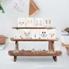 Expositor de joyería de madera de pino, estante de almacenamiento de escritorio multicapa, soporte para plantas y flores multiusos, estante de escalera de madera
