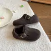 Zapatos de invierno de algodón estilo coreano Birkenstock para niños 2026, cálidos y forrados de felpa, de suela blanda, resistentes al frío, para niñas, niños pequeños y niños mayores