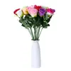 Rosa Individual Simulada Decoración de Mesa para Sala de Estar Flor Simulada Flor Falsa Flor de Seda Adornos de Plástico Arreglo Floral Personalización de Flores Secas