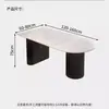 Mesa de Jantar Semi-Circular de Ardósia em Creme Estilo Francês com Cadeiras, Combinação Moderna para Apartamentos Pequenos, Luxo Leve, Mesa de Jantar Italiana Simples