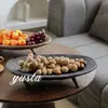 Mesa de Centro Retro Minimalista para Sala de Estar Frutero Bandeja para Encimera de Restaurante Bar Habitación de Muestra Adorno de Decoración para el Hogar Negro