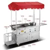 Máquina Oden Carrito Comercial para Puestos Brochetas Fritas Carrito Comercial Móvil Mercado Nocturno Supermercado Brochetas