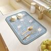 Pad Drenador de Encimera de Cocina de Dibujos Animados Lindo Tela Tecnológica Pad Absorbente Mesa de Bar para el Hogar Aislamiento de Platos Pad para Lavabo
