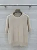BORBOTIE Tricô Feminino 2026 Produto Novo Primavera/Verão Estilo BC Old Money Linho Fio com Lantejoula Gola Redonda Top