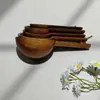 Juego de Cucharas Medidoras de Madera de Acacia Báscula de Cocina para Hornear Cuchara Medidora en Gramos Madera Maciza Cuchara para Leche en Polvo Café Cuchara Medidora en Gramos