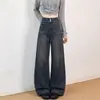 Jeans Retro de Pierna Ancha para Mujer, Nuevo Estilo Otoño, Tallas Grandes, Cintura Alta, Adelgazantes, Adecuados para Cuerpo con Forma de Pera, Pantalones Rectos Sueltos