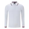 Camisas Polo de Manga Comprida com Lapela em Algodão Puro para Primavera e Outono, Personalizadas para Grupo Corporativo, Roupas de Trabalho, Camisetas de Trabalho Estampadas com Logo, Casual Business