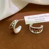 Pendientes Europeos y Americanos Transfronterizos Otoño e Invierno Retro Estampado de Leopardo con Goteo de Aceite Forma de C para Mujer Nuevos Pendientes de Nicho de Alta Gama Pendientes