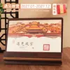 Calendario de Escritorio de Madera Estilo Chino Calendario con Ilustraciones Exquisitas Adorno de Escritorio Regalo para Empresas Calendario de Escritorio Personalizado