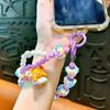 Cadena para Teléfono Móvil con Cuentas de Oso de Mantequilla Llavero Creativo Lindo Accesorios Colgantes para Bolso Llavero para Llaves de Coche Suministro de Pequeño Regalo