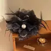 Pinza de Garra para Cabello de Flor de Pluma Estilo Coreano para Mujer Tamaño Grande Pinza de Perla Pasador Pinza de Tiburón de Gama Alta Accesorios para el Cabello Atmosféricos Tocado