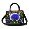 Bolso Bordado de Estilo Étnico Bolso Boston Estéreo para Viajes Bolso Cruzado Bordado de Peonías Estilo Chino