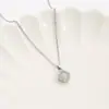 Estilo Coreano Nuevo Flor de Cuatro Hojas Todas las Combinaciones Forma de Flor de Jade Colgante Collar de Acero de Titanio con Moda Todas las Combinaciones Collar Joyería Mujeres