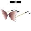 Gafas de sol elegantes con diseño de mariposa degradado personalizado para mujer, gafas de sol decorativas para fiestas en la playa europeas y americanas transfronterizas.