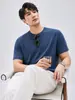 Camiseta Masculina de Manga Curta 330g Algodão Puro Peso Pesado Estilo Luxo, Top Casual Versátil de Verão, Fresca e Amiga da Pele, Antibacteriana