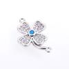 Conector de pulsera para mujer, estilo retro europeo y americano, con forma de hoja de ojo de palma, accesorios de joyería Aobao, con preservación del color, galvanizado
