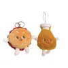 Boneco Frango Batata Frita Hambúrguer Desenho Animado Rangente Pingente Acabado Boneco Torrada Chaveiro Pingente de Bolsa Presente