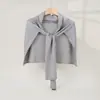 Xale de Tricô com Mistura de Seda de Amora Cor Sólida Feminino Primavera Outono Cardigã Oversized em Formato T Peça de Exterior para Ambientes com Ar Condicionado Pequeno Manto