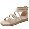 Sandálias Boêmias Amazon Mulheres Verão Tamanho Grande Sapatos Femininos 41-43 Sandálias Romanas Trançadas de Verão Femininas 1477-7
