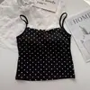Camisole Regata de Bolinhas Picante e Puro Desejo para Mulheres com Bojo pode ser usada por fora ou como camada base, modeladora, costas bonitas, top sem mangas para mulheres no verão