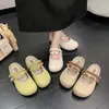 Apertura poco profunda, ropa de abrigo, doble hebilla, otoño, para mujer, 2026, suela suave, punta cerrada, tejido, media zapatilla, zapatilla tipo mula, Mary Jane, con plataforma oculta