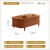 Mesa de Centro de Madera Maciza Nórdica Sala de Estar Apartamento Pequeño Medieval Almacenamiento Multifuncional Mesa de Té Pequeña Mesa de Centro Rectangular Negra de Gama Alta