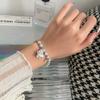 Pulsera de Amor de Perlas con Costuras Fantasma en Blanco y Negro para Mujer, Diseño Nicho Ins, Hip-hop, Dulce, Genial, Chica Picante, Lujo Ligero, Joyería de Mano