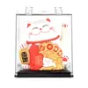 Adorno de Gato de la Suerte de 2 Pulgadas Alimentado por Energía Solar para Sala de Estar del Hogar, Gato de la Fortuna que Mueve la Pata Automáticamente, Decoración para Coche, Pequeño Regalo para Apertura de Tienda