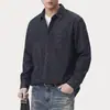 Camisa de trabajo retro americana 2026, estilo old money, prenda exterior de alta gama para hombre, camisa casual holgada y versátil de manga larga, algodón