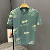 Comércio Exterior Estilo Americano High Street Camiseta Masculina de Manga Curta de Verão Fina com Estampa de Letras, Marca da Moda Meia-Manga para Jovens