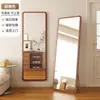Espejo de Vestir Giratorio, Espejo de Piso para el Hogar, Espejo de Vestidor Móvil, Colgador de Ropa de Piso para Dormitorio, Espejo de Cuerpo Entero con Almacenamiento Integrado