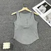 Pure Desire Estilo Americano Hot Girl Botão Colete Feminino Interior Uma Peça Peito Pad Base Underwear Roupa Exterior Verão Curto Top
