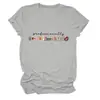 Camiseta feminina redonda de manga curta, estilosa e divertida, para Amazon, Wish e lojas independentes