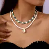 Bestseller transfronterizo Collar bohemio de conchas, joyería de cadena para clavícula multicapa estilo vacación de verano en la playa al por mayor