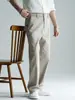 Pantalones casuales de algodón Lyocell semi-elásticos en la cintura, fluidos y elásticos para hombre, pantalones rectos de pierna ancha, fáciles de cuidar, para otoño de 2026