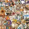 50 pegatinas transparentes de PET de doble cara con temática de cuentos vintage y diseño creativo de graffiti para decoración DIY de cuadernos, fundas de teléfono y pegatinas para computadora