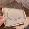 Ondas de Galaxia~Pulsera de Flor de Zirconia para Mujer Diseño de Nicho Ins Moda Versátil Pulsera Lujo Ligero Sensación de Alta Gama Joyería de Mano