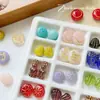 Retro Doméstico Dorado Pintado Checo Vidrio Perlas Redondo Pájaro Hecho a Mano Corazón Material Pulsera Cadena de Teléfono Móvil Joyería Accesorios