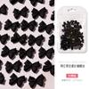 Paquete de 50 Joyería para Arte de Uñas de Moño Blanco y Negro Explosiones Rojas de Internet Cinta Lazo Resina Taladro Desgaste Decoración de Uñas Taladro