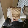 Bolso Tejido de Verano Super Popular para Mujer 2025 Nuevo Bolso Bandolera Estilo Resort Costero para Teléfono Móvil