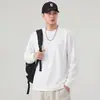 Camiseta de Manga Larga para Hombre con Textura Vintage Estilo Old Money, Nueva Simple Holgada Cuello Redondo Camiseta Básica Primavera/Otoño 2026