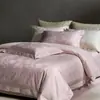 Novo modelo 2026 conjunto de quatro peças em jacquard texturizado 100% algodão conjunto de cama de cetim de algodão puro para quarto principal