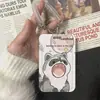 Funda para tarjeta de corazón de niña mapache estudiante de campus tarjeta de comida control de acceso a autobús insignia certificado cordón largo soporte protector