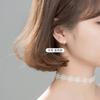 Pendientes Nalan S925 con hebilla Tremella para mujer, estilo coreano, de verano, pequeños, geométricos, redondos, huecos, con diamantes, G6886