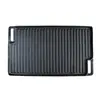 Placa de Hierro Fundido para Parrilla Rectangular Placa para Barbacoa Placa de Barbacoa de Doble Cara Olla de Hierro Fundido para Estufa de Gas para Uso en Exteriores